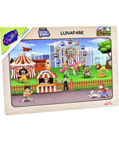 Play Wood Ahşap Eğitici Puzzle Lunapark ONY-69