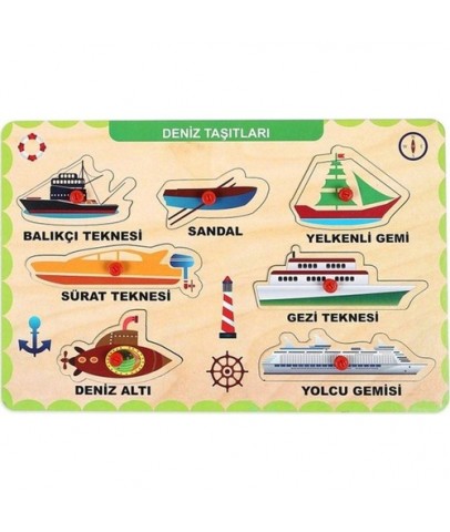 Play Wood Ahşap Tutmalı Deniz ve Hava Taşıtları ONY-325/6