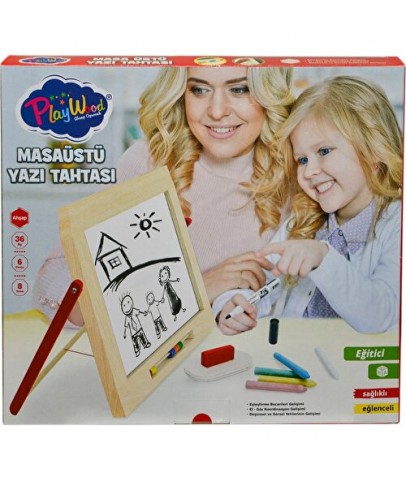 Play Wood Kutuda Ahşap Masa Üstü Yazı Tahtası ONY-385