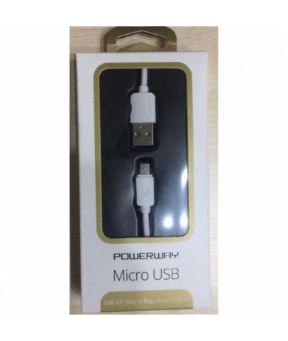 Powerway Sm03 2.A 1mt Usb Micro Şarj Kablo Kutulu Usb 2.0 Hızlı Şarj