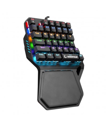 Rampage KB-R77 PALM USB Rainbow Backlight  Blue Switch Mekanik 36 Tuşlu Mini Gaming Oy Klavyesi