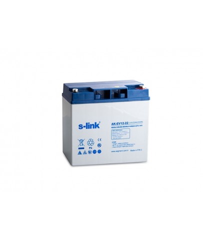 S-link AK-EV12-22 12v 22ah Bakımsız Kuru Akü