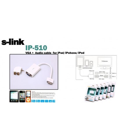 S-link IP-510 Ipad To Vga Ve Audio Adaptör