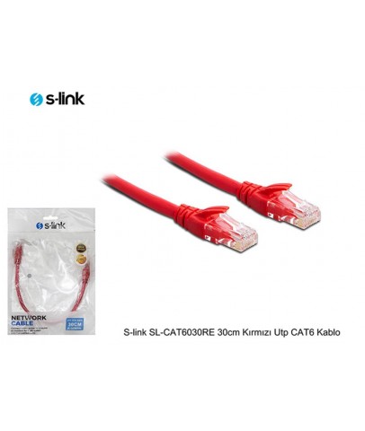 S-link SL-CAT6030RE 30cm Kırmızı Utp CAT6 Kablo