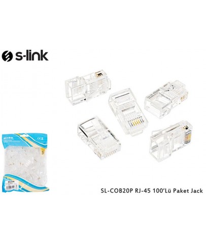 S-link SL-COB20P RJ-45 100 Lü Paket Jack UTP (Yeni Nesil)