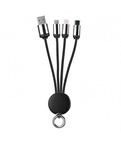 S-link SL-CP110 20cm 2A MicroUSB+Lightning+TypeC 3 in 1 LED Logolu Şarj Kablosu