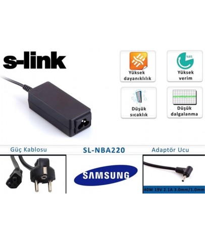 S-link SL-NBA220 40w 19v 2.1a 3.0-1.0 Ultrabook Adaptörü