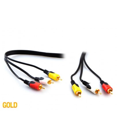 S-link SL-RCA20 3RCA To 3RCA 20m Gold Kablo