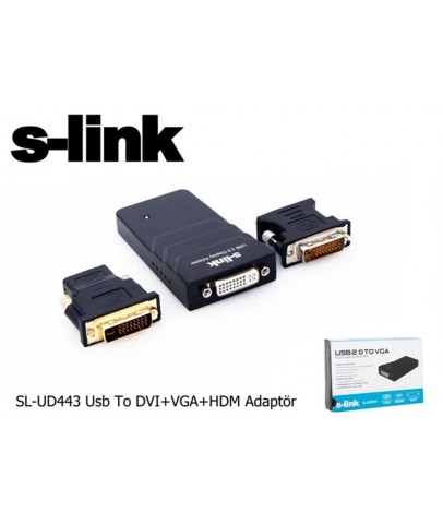 S-link SL-UD443 Usb To DVI+VGA Adaptör