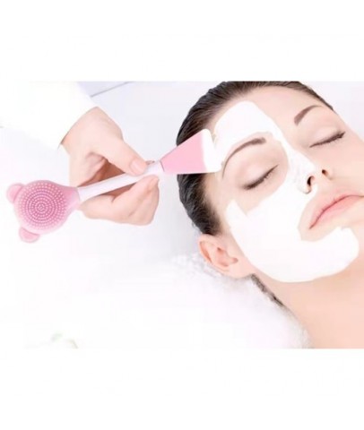 Silikon Yüz Temizleme Fırçası ve Maske Uygulama Spatulası