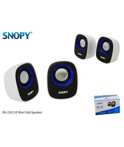 Snopy SN-120 Beyaz Mavi Usb Speaker