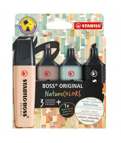 Stabilo Fosforlu Kalem Boss Naturecolors 4er S-M-G-B 70/4-2-5