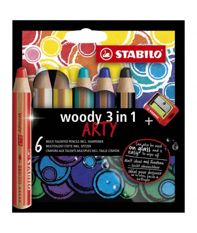 Stabilo Woody 3in1 Arty 6 Lı +Kalemtıraş