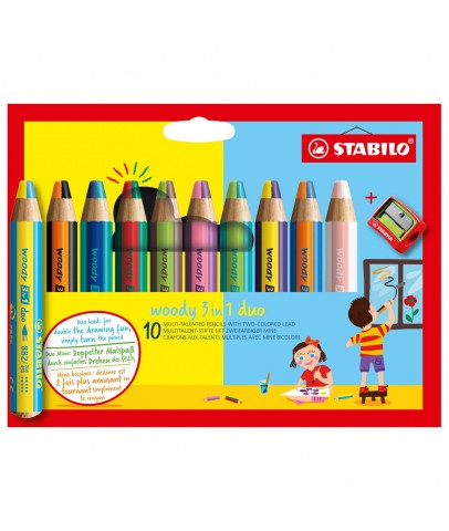 Stabilo Woody 3in1 Duo 10 Lu + Kalemtıraş