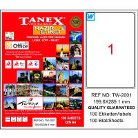 Tanex Lazer Etiket 100 Yp 199.6X289 .1Mm Tw-2001