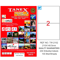 Tanex Lazer Etiket 100 YP 210x148.5 Laser-Copy-Inkjet TW-2102