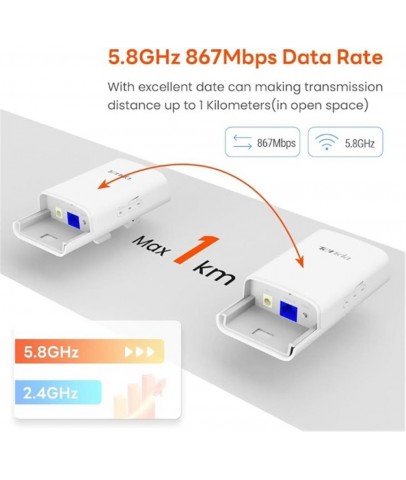 Tenda O1-5G-KIT Outdoor 867 Mbps 9 dBi Dış Mekan Access Point