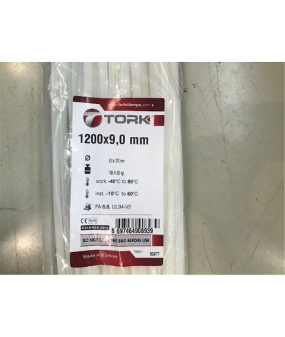 Tork TRK-1200-90W Beyaz 100lü Kablo Bağı