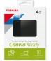 Toshiba 4TB Canvio Ready 2.5" Gen1 USB 3.2 Harici Harddisk (HDTP340EK3CA)