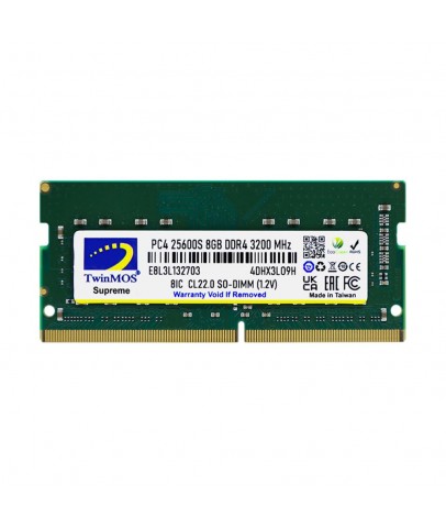 TwinMOS 8 GB DDR4 3200MHz CL22 1.2V SODIMM (MDD48GB3200N) Notebook Ram