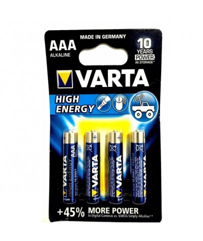 Varta Alkalin İnce Kalem Pil (AAA) High Energy 4 LÜ