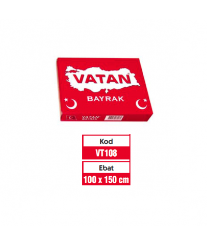 Vatan Bez Bayrak Türk %100 Polyester 100x150 VT108