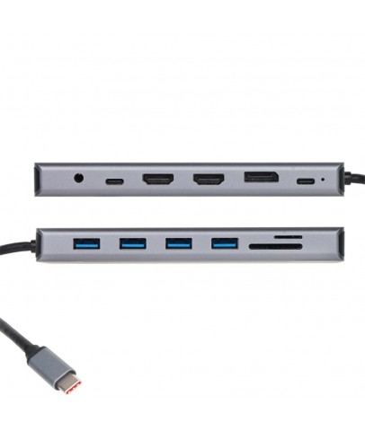 Vcom CU4706 Type-C To HDMI-2+DP+USB3.0-3+TYPE C+USB2.0+RJ45+SD2.0+TF2.0+PD+DC 3.5mm 13 in 1 Çevirici