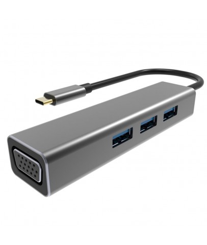 Vcom DH319 Type-C To Usb 3.0-3 Vga Çevirici