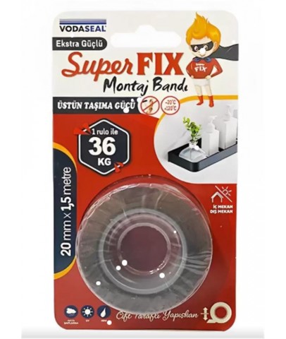 Vodaseal Super Fıx Montaj Bant (1 Rulo 36Kg) 20MMX1,5MM