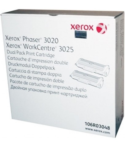 Xerox 106R03048 Phaser 3020-WC3025 Dual Pack Toner 2x1500 Sayfa