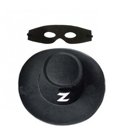 Zorro Şapka Maske Set Yetişkin