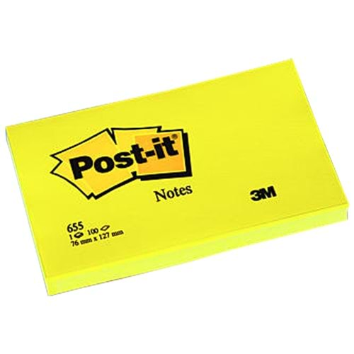 Post-it Yapışkanlı Not Kağıdı 100 YP 76x127 Sarı 655