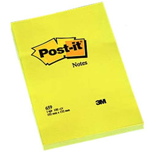 Post-it Yapışkanlı Not Kağıdı Büyük Boy Çizgisiz 100 YP 102x152 Sarı 659 (1 Adet)