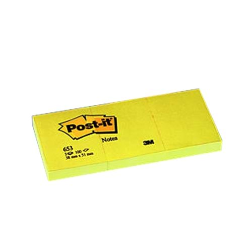 Post-it Yapışkanlı Not Kağıdı 3 Blok 100 YP 38x51 Sarı 653