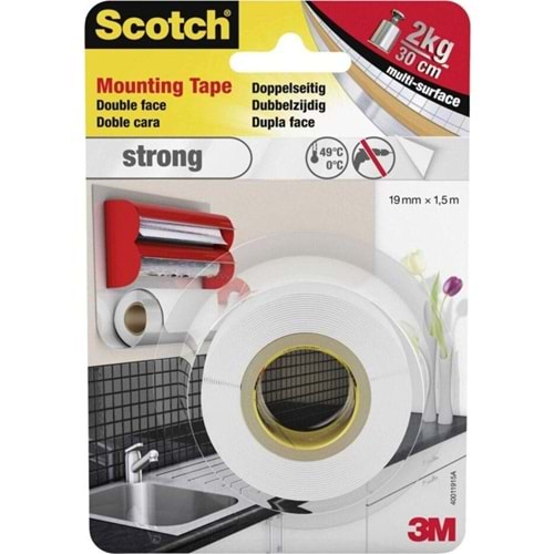 Scotch Çift Taraflı Yapışkan Köpük Bant 19mmx1,5m 110