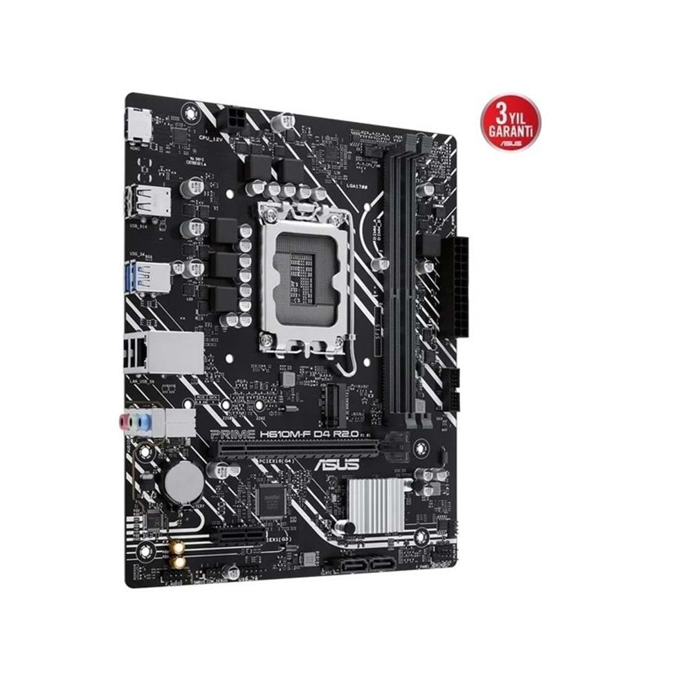 Asus Prime H610M-F D4 R2.0 3200MHz DDR4 Soket 1700 M.2 HDMI mATX Anakart