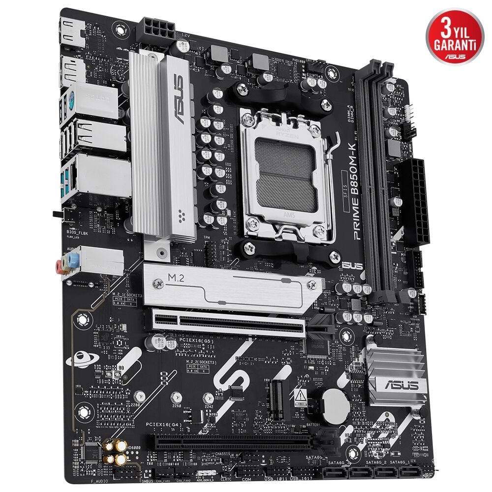 Asus Prime B850M-K AM5 DDR5 Ses GLAN DP-HDMI SATA3 USB3.2 mATX Anakart