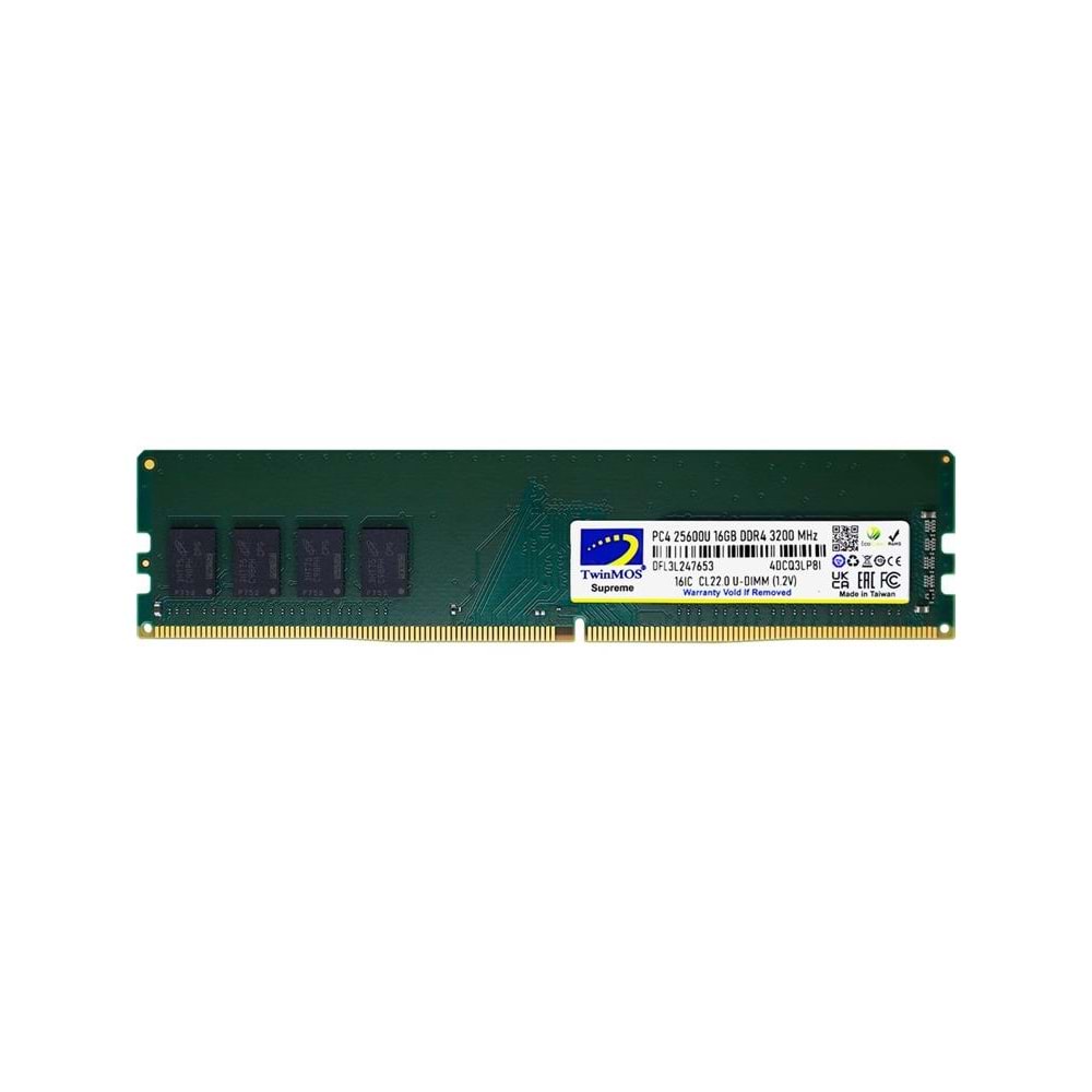 TwinMOS 16GB DDR4 3200MHz CL22 1.2V (MDD416GB3200D) Desktop Pc Ram