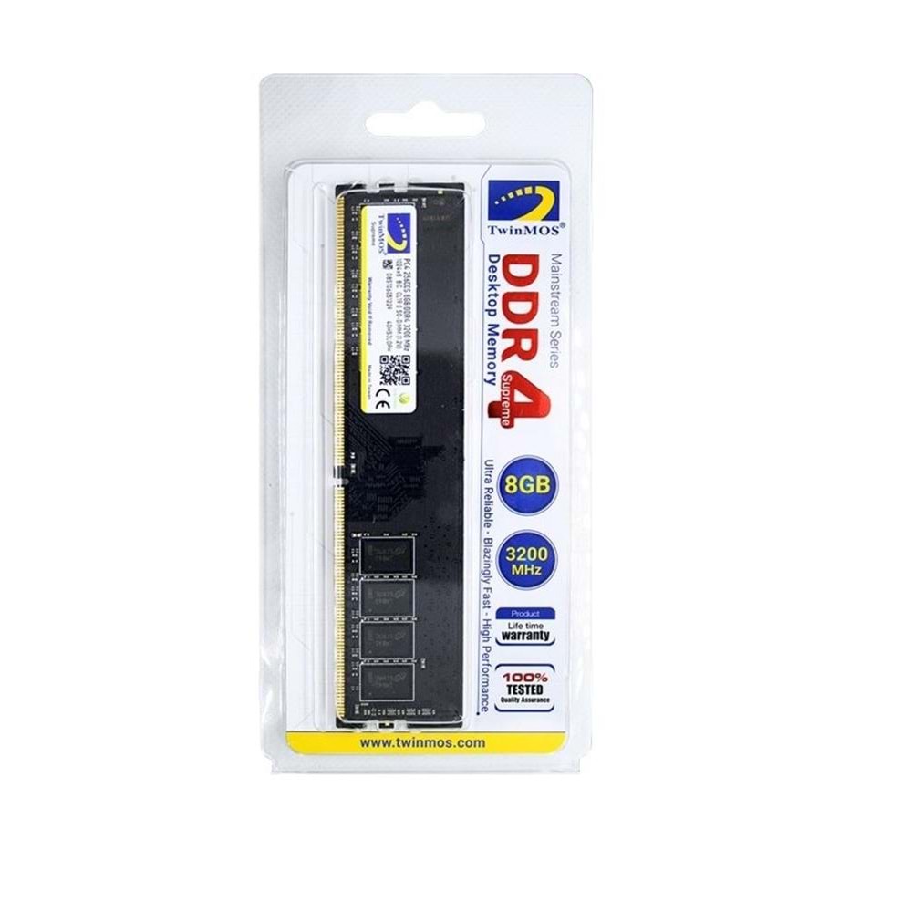 TwinMOS 8GB DDR4 3200MHz CL22 1.2V (MDD48GB3200D) Desktop Pc Ram