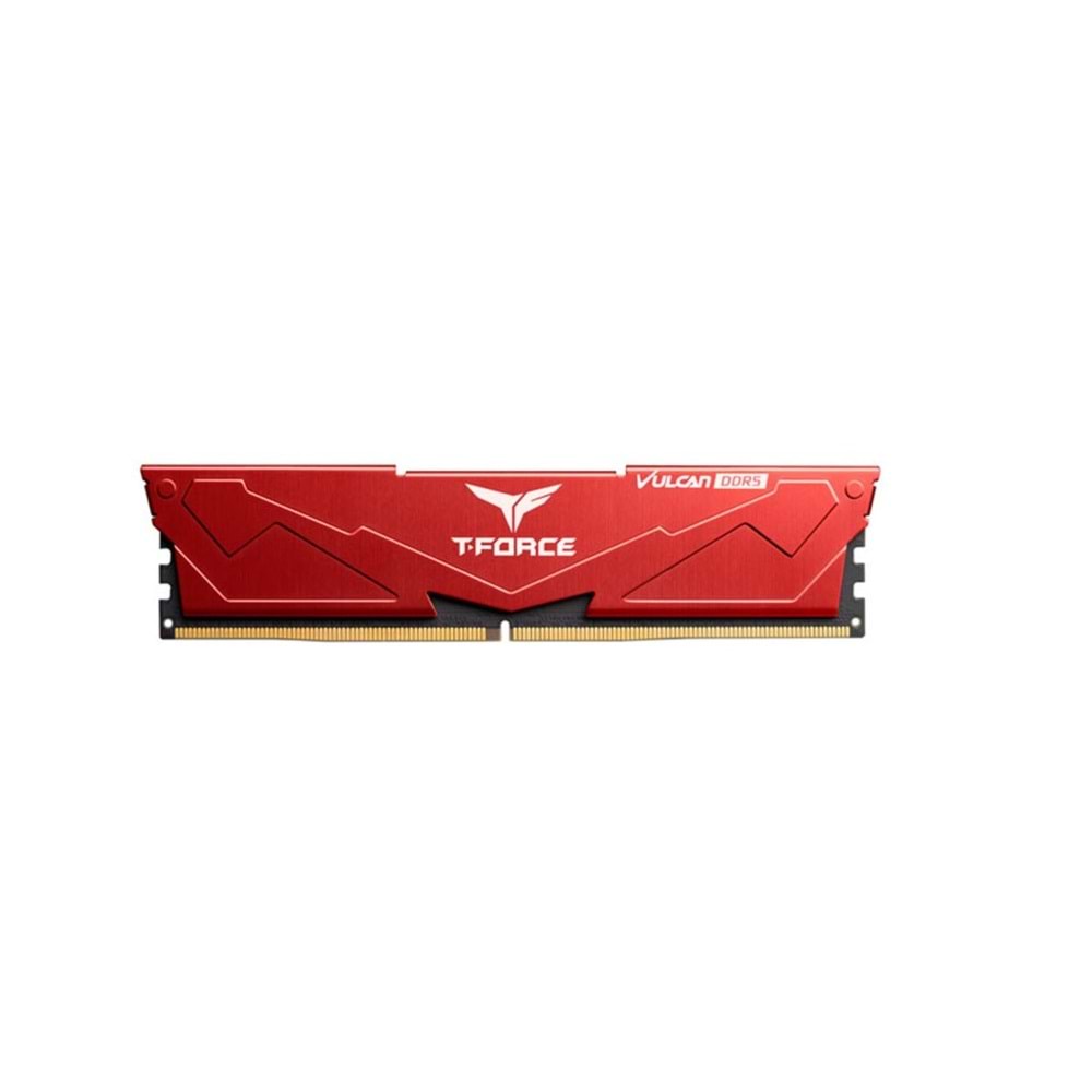 Team T-Force Vulcan Red 16GB (1x16GB) 6000Mhz DDR5 CL38 Kırmızı Gaming Ram (FLRD516G6000HC38A01)