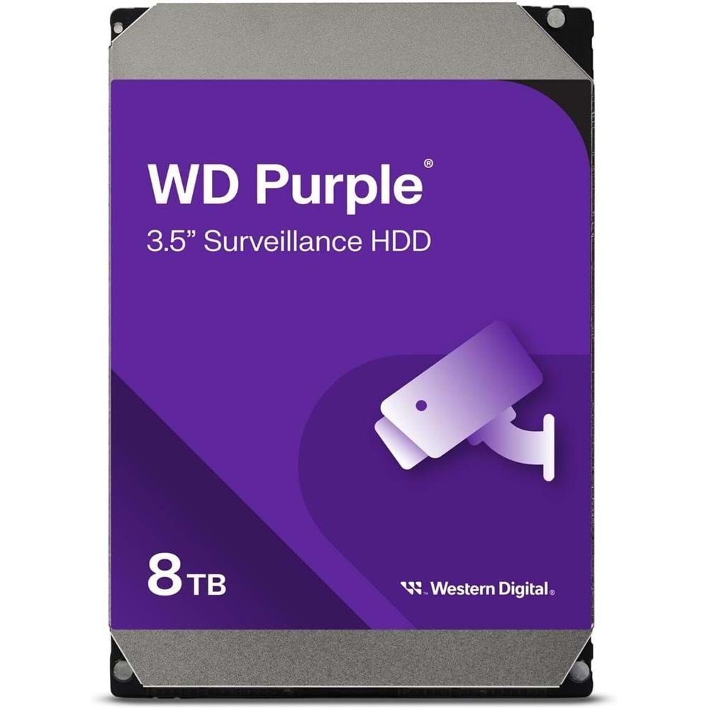 Wd 8Tb Purple WD85PURZ 5400RPM 256MB 7x24 Güvenlik Harddisk
