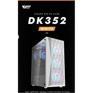 darkFlash DK352 PLUS 650W Bronze 80+ Power Supply 4-12cm ARGB Fan Beyaz Kasa