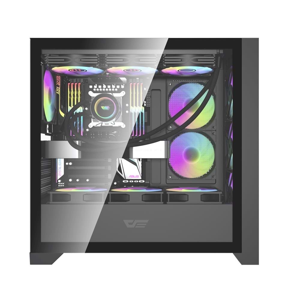 darkFlash DRX90 MESH 650W 80+ Power Supply 4-12cm ARGB Fan Siyah Kasa
