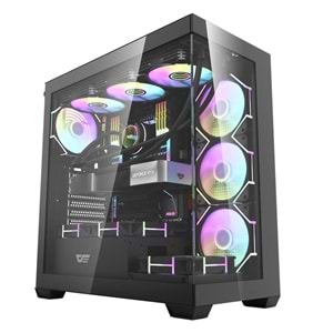 darkFlash DS900-B 650W 80+ Power Supply 4-12cm ARGB Fan Siyah Kasa