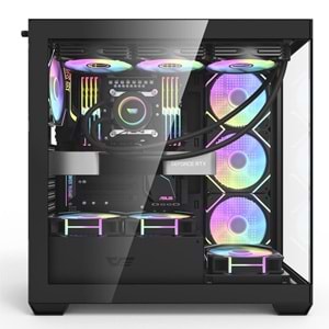 darkFlash DS900-B 650W 80+ Power Supply 4-12cm ARGB Fan Siyah Kasa