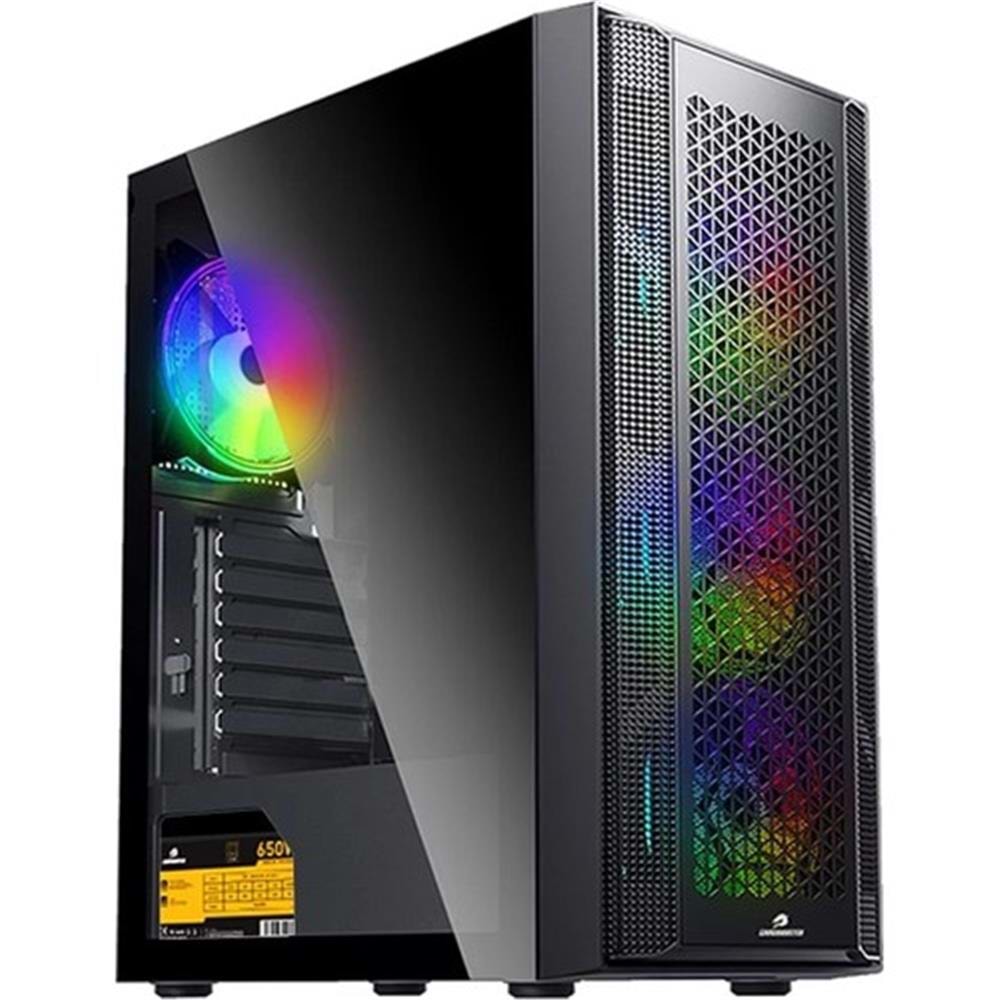 GameboosterGB-PE05B 600w 80+ USB3.0 Full Siyah Tempered Glass RGB Fanlı kasa