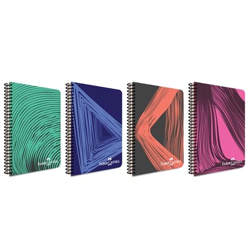 Faber-Castell Spiralli Defter Plastik Kapak Waves 80 YP Çizgili