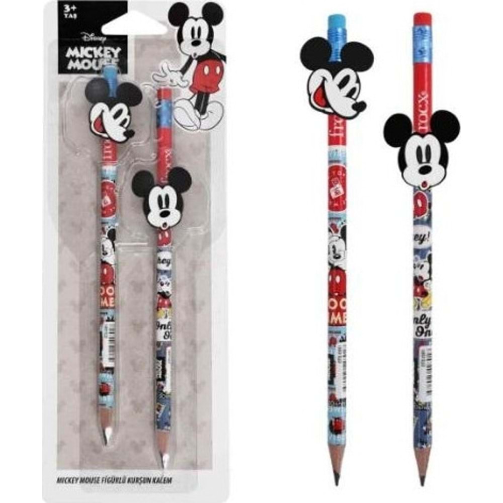 Mickey Mouse Figürlü Kurşun Kalem 2Li Paket Pcnc-One