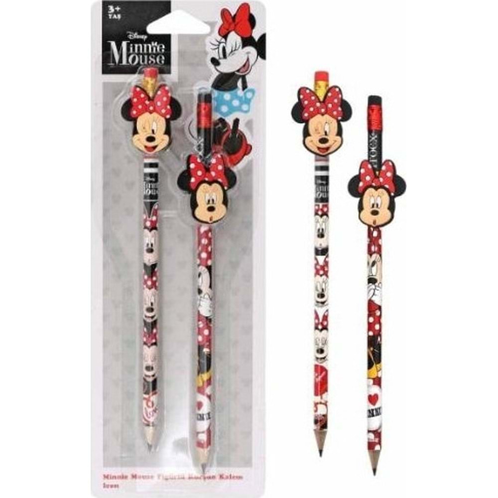 Minnie Mouse Figürlü Kurşun Kalem 2Li Paket Jfu-Att
