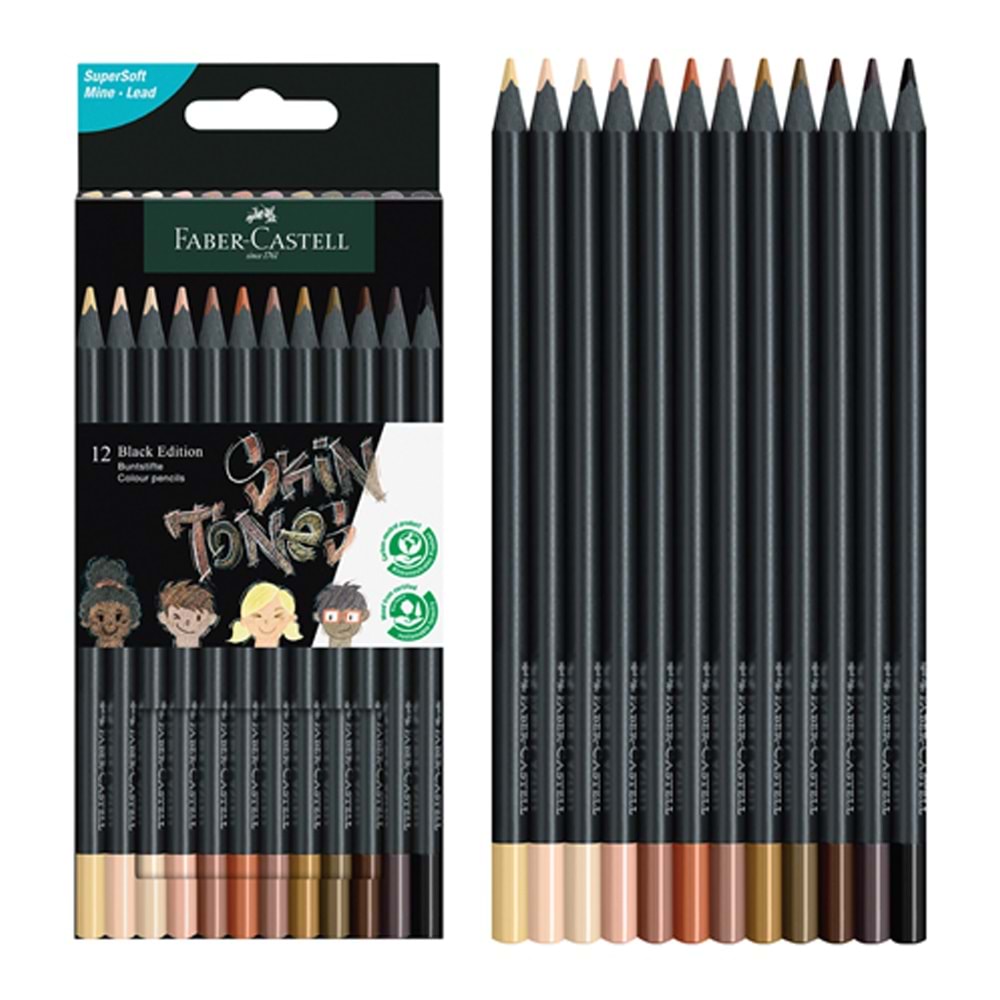 Faber-Castell Boya Kalemi Black Edition Skin Tones 12 Li 5171 116414